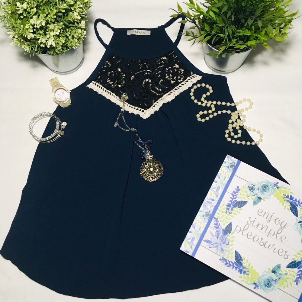 PAPAYA BLUE TANK TOP